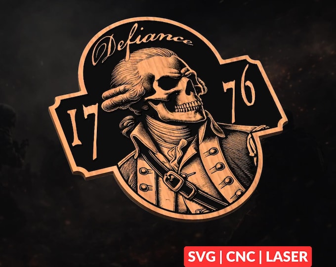 Patriotic George Washington SVG | CNC Laser Cut File, Wood Wall Art, Glowforge Engraving, LightBurn Ready