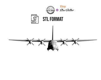 C-130 Hercules STL File | Military Transport Aircraft 3D Model for 3D Printing, CNC Woodworking, 3D Laser Engraving