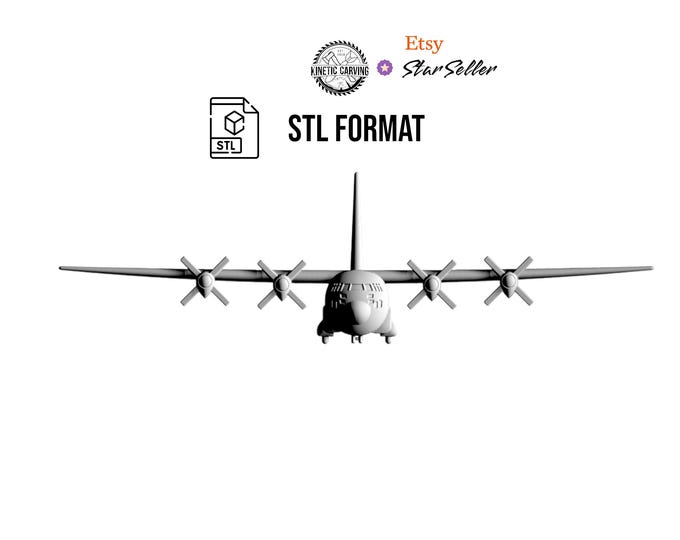 C-130 Hercules STL File: 3D Military Aircraft Model Digital Download