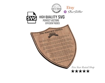 Ranger Creed Shield SVG: Military Woodworking & CNC File for Laser Cutting (Digital Download)