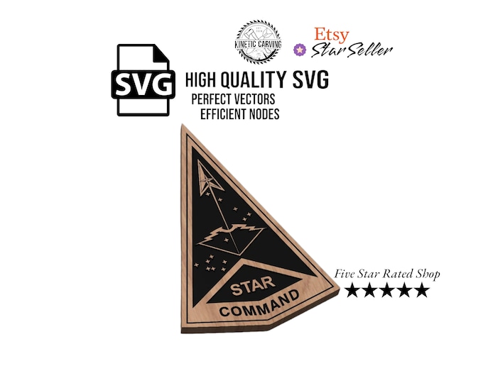 Space Training and Readiness (STARCOM) Command Patch Military SVG File for Woodworking, CNC, Printing and Lasering