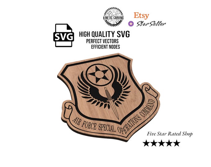 AFSOC Patch SVG File: Military Laser Cut CNC Design (Digital Download)