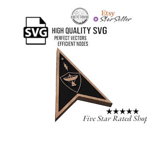 Space Force Delta 6 Command Patch SVG | Military CNC Laser Cut File, Wood Wall Art, Glowforge Engraving, LightBurn Ready