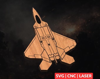 F-22 Raptor SVG | Aviation CNC Laser Cut File, Wood Wall Art, Glowforge Engraving, LightBurn Ready