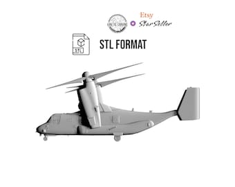 V-22 Osprey Aircraft STL File: CNC, 3D Printing, Woodworking (Digital Download)