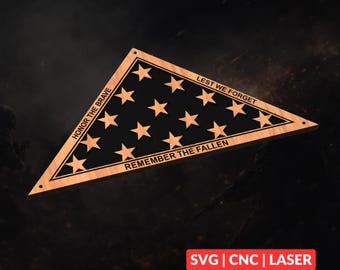 Honor the Brave Flag SVG | patriotic CNC Laser Cut File, Wood Wall Art, Glowforge Engraving, LightBurn Ready