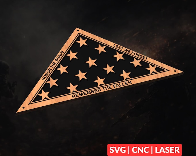 Honor the Brave Flag SVG | CNC Laser Cut File, Wood Wall Art, Glowforge Engraving, LightBurn Ready