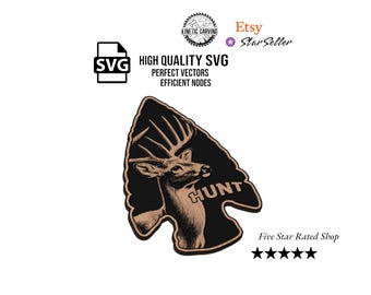 Arrowhead Deer Hunt SVG File for Woodworking, CNC, Printing and Lasering