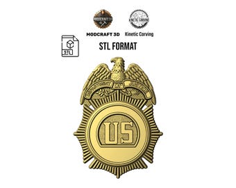 Department of Justice Badge STL File: 3D Federal Eagle Emblem (Digital Download)