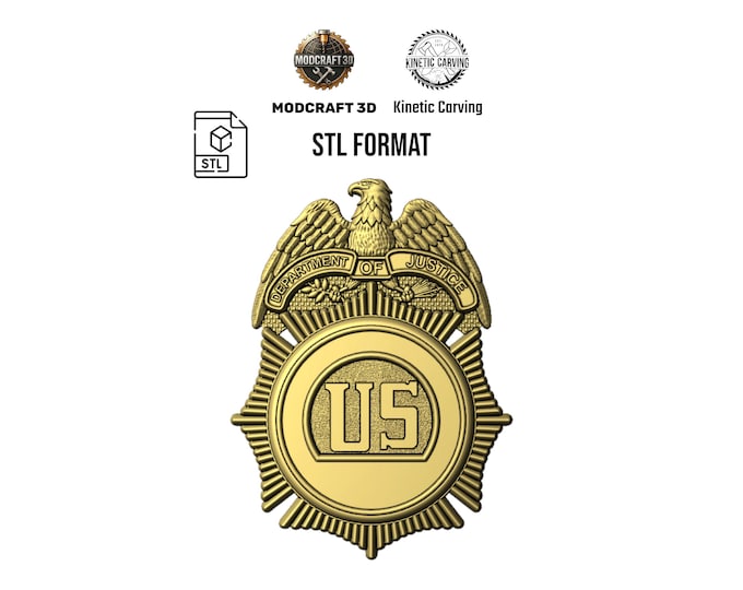 Department of Justice Badge STL File: 3D Federal Eagle Emblem (Digital Download)
