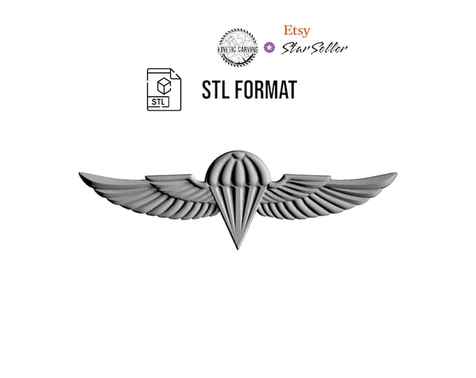 Israel Military Jump Wings 3D STL Model (Digital Download)