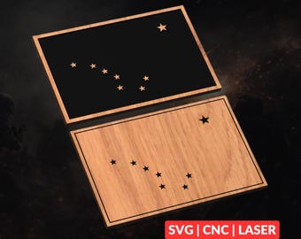 Alaska State Flag SVG | Geography CNC Laser Cut File, Wood Wall Art, Glowforge Engraving, LightBurn Ready