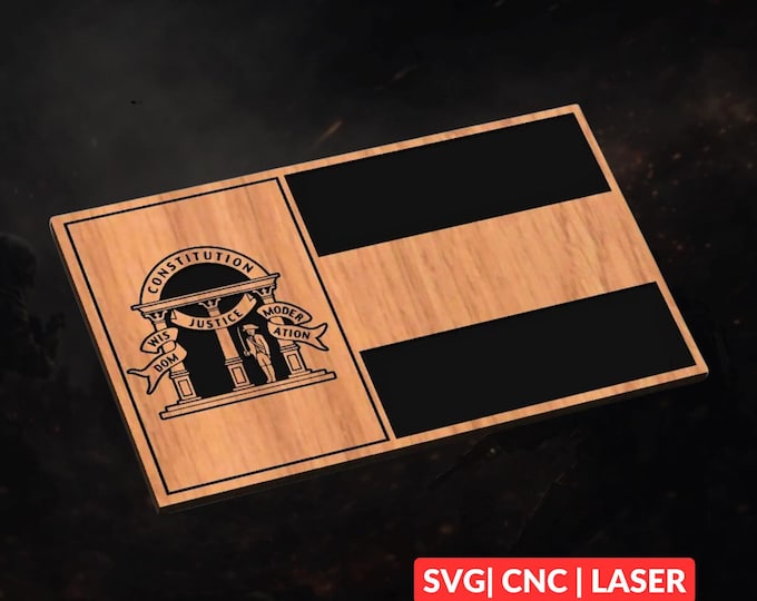 Georgia State Flag SVG | CNC Laser Cut File, Wood Wall Art, Glowforge Engraving, LightBurn Ready