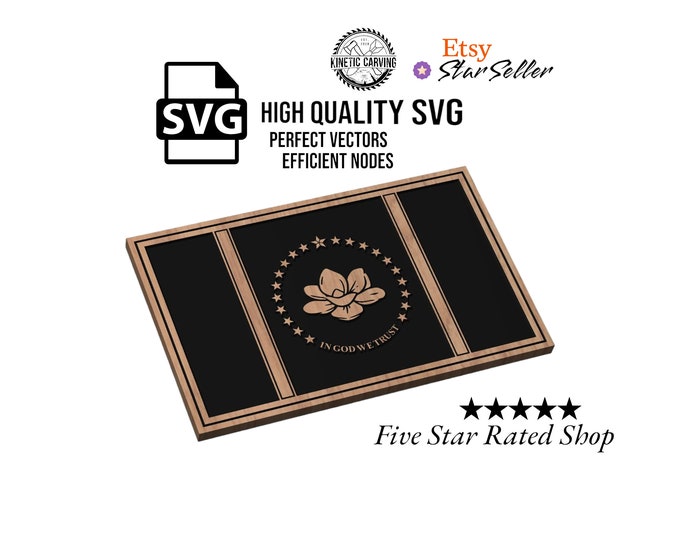 Mississippi State Flag SVG File for Woodworking, CNC, Printing and Lasering