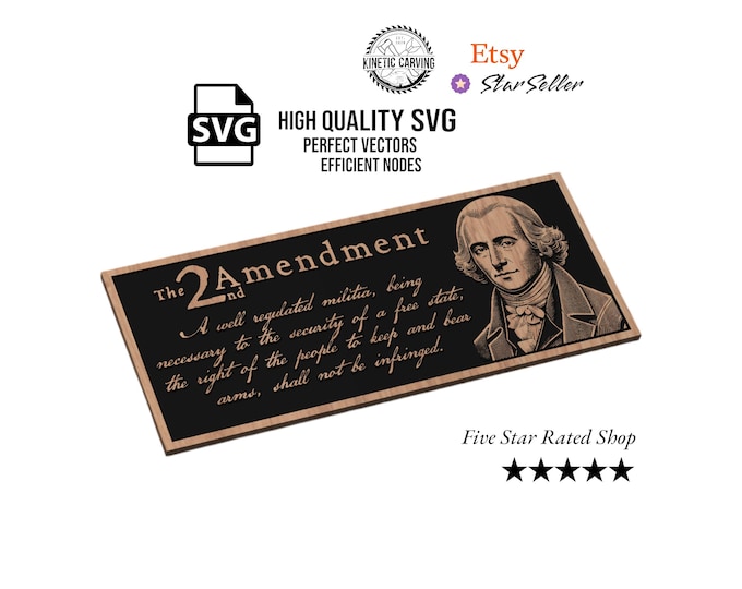 2nd Amendment James Madison SVG File for Woodworking, CNC, Printing and Lasering