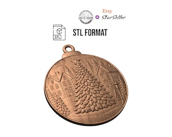 Christmas Tree Town Ornament  for CNC, Laser, Woodworking (Digital Download)