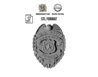 U.S. Navy Security Forces Badge STL – Digital File for Military Display or Plaques for CNC Carving, 3D Lasing or 3D Printing