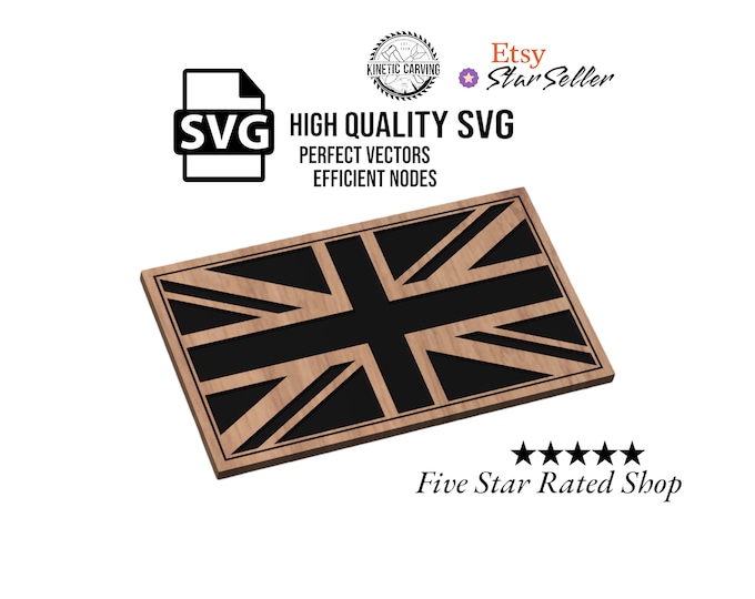United Kingdom Flag SVG File for Woodworking, CNC, Printing and Lasering
