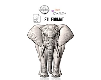 Elephant STL File | Wildlife 3D Model for CNC Cutting, 3D Printing, and 3D Laser Engraving