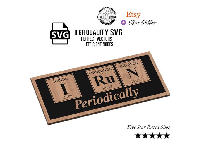 Funny Periodic Table SVG: I Run Periodically Science Joke Vector (Digital Download)