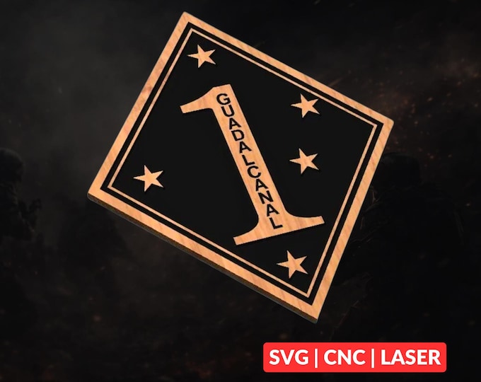 1st Marine Division SVG | CNC Laser Cut File, Wood Wall Art, Glowforge Engraving, LightBurn Ready