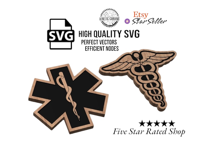 Staff of Hermes, Rod of Asclepius, Medical SVG File for Woodworking, CNC, Printing and Lasering