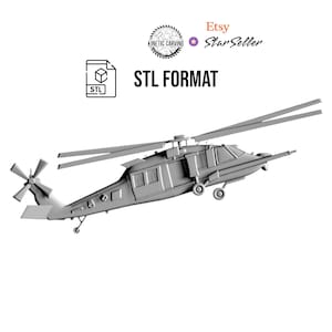 MH-60 Blackhawk STL – 3D Model of Special Ops Helicopter for Woodworking, CNC, 3-D Printing and Lasering