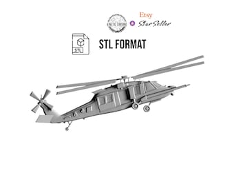 MH-60 Blackhawk STL – 3D Model of Special Ops Helicopter for Woodworking, CNC, 3-D Printing and Lasering