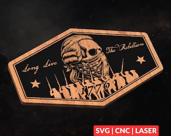 1776 Washington Rebellion Skull SVG | CNC Laser Cut File, Wood Wall Art, Glowforge Engraving, LightBurn Ready