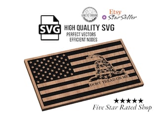 Gadsden Flag SVG File: Don't Tread On Me, CNC Laser Cut (Digital Download)