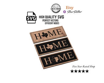 Texas HOME Design SVG File Collection for Woodworking, CNC, Printing and Lasering (Digital Download)