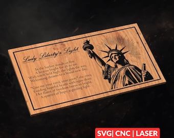 Lady Liberty SVG | CNC Laser Cut File, Wood Wall Art, Glowforge Engraving, LightBurn Ready