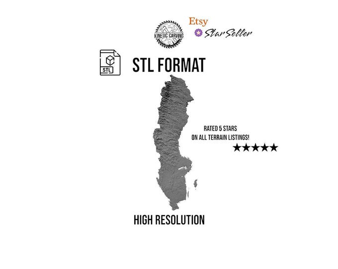 Sweden 3D STL Model for CNC Woodworking & 3D Printing (Digital File)