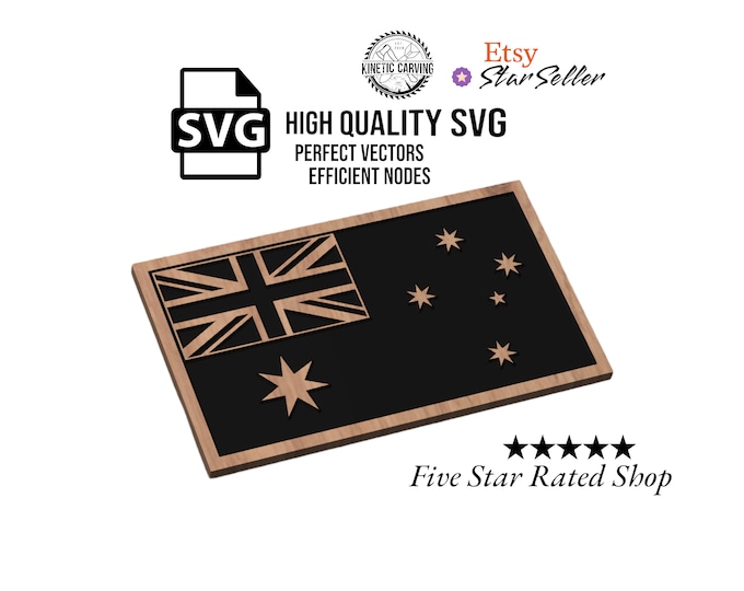 Australia Flag SVG File for Woodworking, CNC, Printing and Lasering