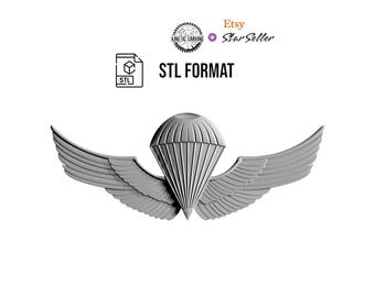 Chile Military Jump (Airborne) Wings STL, for 3D Printing, CNC Woodworking (Digital Download)