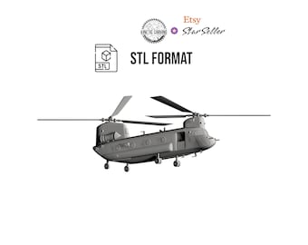CH-47 Chinook Helicopter (Side View) STL for CNC, 3D Printing, Woodworking, and Laser Engraving