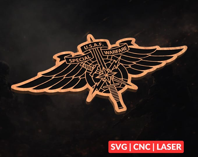 Air Force Special Warfare SVG | military CNC Laser Cut File, Wood Wall Art, Glowforge Engraving, LightBurn Ready
