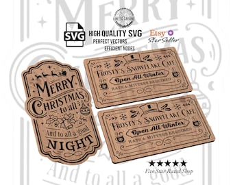 Christmas Themed Holiday Designs Bundle SVG Files: CNC, Laser Cut, Woodworking (Digital Download)
