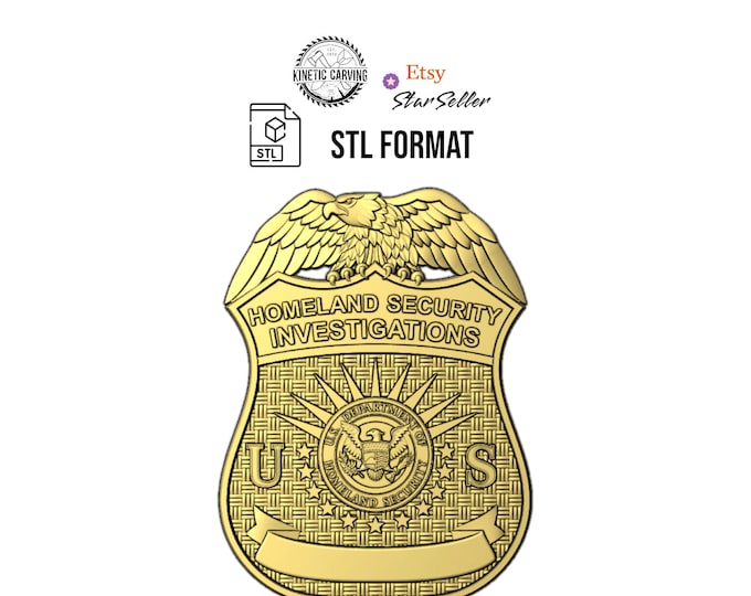 Homeland Security Badge STL File: CNC Carving, 3D Printing (Digital Download)
