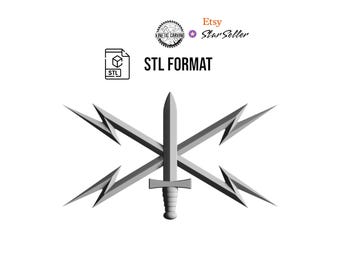 Cyber Branch Insignia Military Badge STL File: 3D Print/CNC (Digital Download)