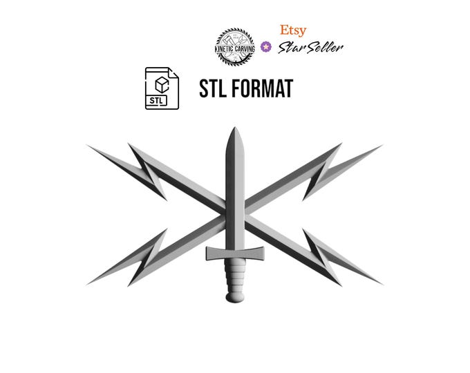 Cyber Branch Insignia Military Badge STL File: 3D Print/CNC (Digital Download)