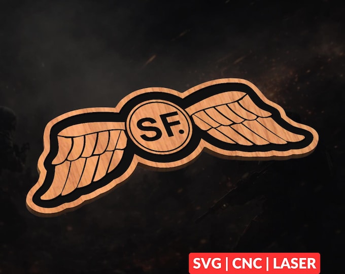Jedburgh Special Forces Wings SVG | CNC Laser Cut File, Wood Wall Art, Glowforge Engraving, LightBurn Ready