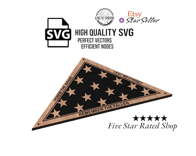 13 Folds "Honor the Brave, Remember the Fallen" Flag SVG File for Woodworking, CNC, Printing and Lasering