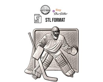 Hockey Goalie STL File | CNC Carving, 3D Printing, Laser Engraving Sports Model (Digital Download)