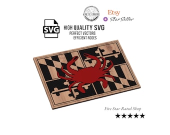Maryland State Flag With Blue Crab SVG File for Woodworking, CNC, Printing and Lasering
