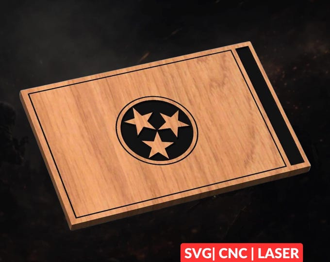 Tennessee State Flag SVG | CNC Laser Cut File, Wood Wall Art, Glowforge Engraving, LightBurn Ready