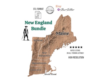 New England Terrain 3D Topo Models Bundle (Digital Download)