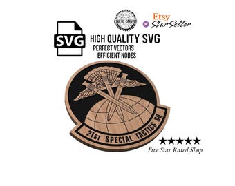 21st STS Patch Military SVG File: CNC, Woodworking, Printing (Digital Download)