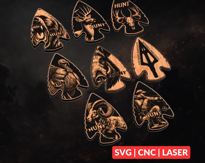 Hunting Bundle SVG | CNC Laser Cut File, Wood Wall Art, Glowforge Engraving, LightBurn Ready