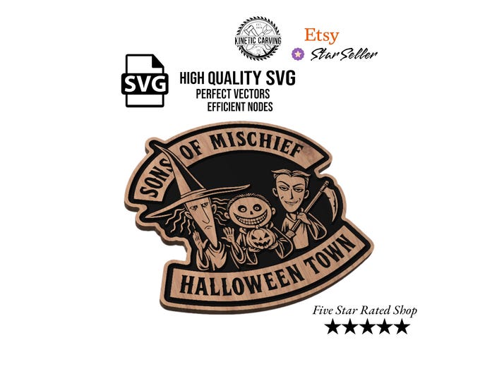 Sons of Mischief SVG: Spooky Halloween Laser Cut Design (Digital Download)